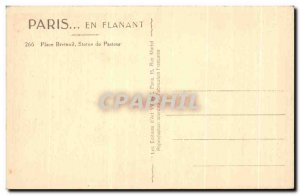 Old Postcard Paris Strolling Place Breteuil Pasteur statue