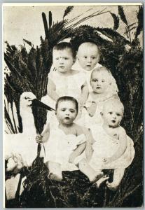 MULTIPLE BABIES w/ A STORK ANTIQUE UNDIVIDED POSTCARD