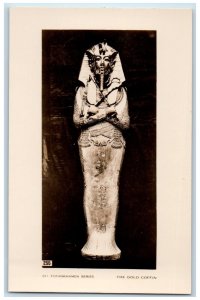 c1910's The Gold Coffin Egypt Tutankhamen RPPC Photo Unposted Antique Postcard