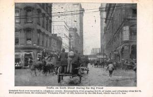 Pittsburg Pennsylvania Sixth Street Flood Scene Antique Postcard J55323