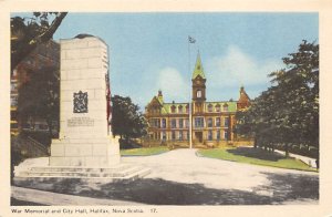War Memorial & City Hall Halifax, Nova Scotia Unused 