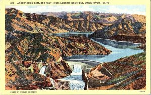 Arrow Rock Dam Boise River Idaho Vintage Postcard Standard View Card  