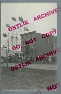 Morgan MINNESOTA RPPC 1912 FERRIS WHEEL Carnival Circus nr Redwood Falls Evan MN