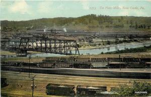 C-1910 Tin Plate Mills Railroad NEW CASTLE PA HAMM Postcard factory industry