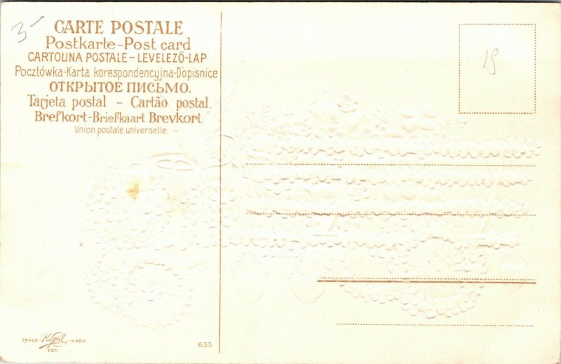 Vintage French RPPC Greetings Postcard Bonne WAGON Tinted Photo