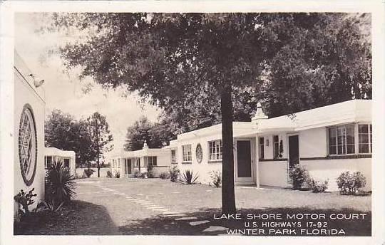 Florida Winter Park Lake Shore Motor Court 1944 Real Photo RPPC