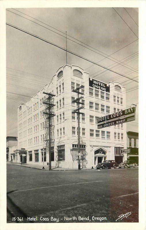 1940s Hotel Coos Bay NORTH BEND OREGON RPPC real photo postcard 5253