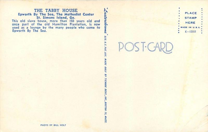 Tabby House Epworth by the Sea Methodist Center St Simons Island GA Postcard 