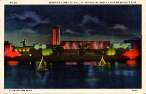 1933 Chicago World's Fair The Hall Of Science Interior Court By Night 19...