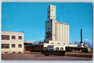 1957 Salt Lake City Utah Postcard Administration Building Grain Elevator Welfare