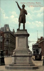 Dublin Ireland Statue of Grattan Parliament House c1910 Postcard