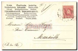 Old Postcard Snowman Woman