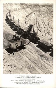 Kennecott Copper Mine Bingham Canyon Utah Electric Shovel Loading Cars RPPC