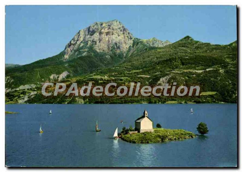 Postcard Modern Haute Vallee de la Durance Lake Serre Poncon Chapelle Saint M...