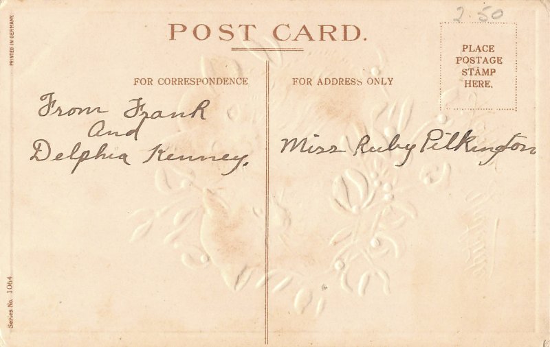 Two Christmas Cats series 1064 c1910 ae109 postcard