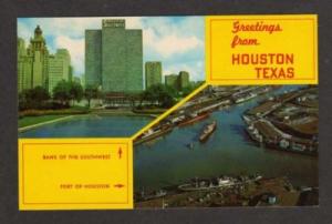 TX Greetings from Port of HOUSTON TEXAS Postcard PC