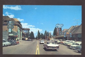 CRYSAL BAY NEVADA DOWNTOWN STREET SCENE OLD CARS VINTAGE POSTCARD