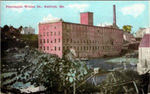 Guilford, ME Maine  PISCATAQUIS WOOLEN COMPANY Factory~Plant  ca1910's Postcard