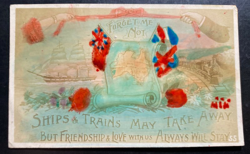 Mint England Picture Postcard Ships & Trains May Take Away Forget Me Not 