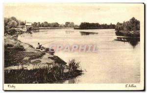 Old Postcard Vichy L & # 39allier fisherman fishing