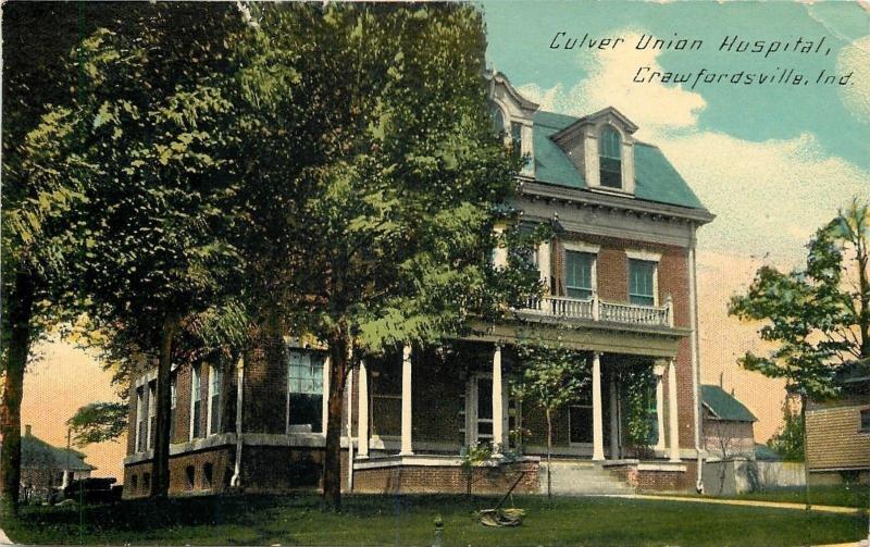 Crawfordsville IndianaCulver Union HospitalNeighborhood Homes1913 Postcard