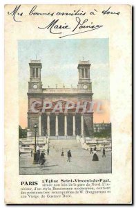 Old Postcard Paris Eglise Saint Vincent