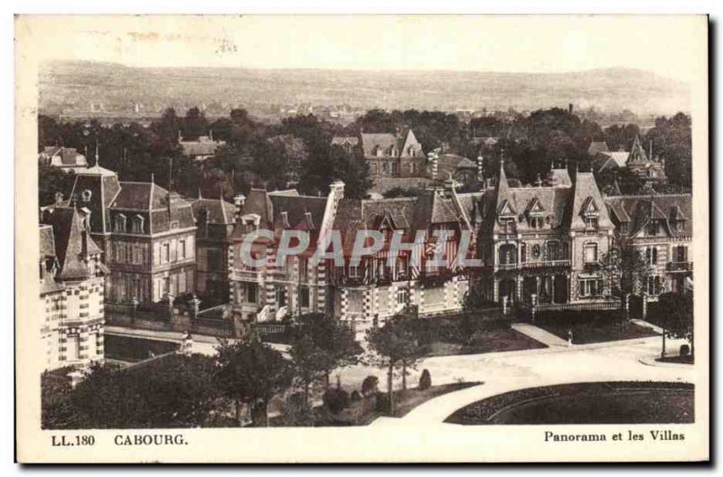 Old Postcard Panorama Cabourg and Villas