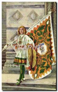Postcard Old Paggi storiche delle Contrade di Siena Selva Folklore Costume