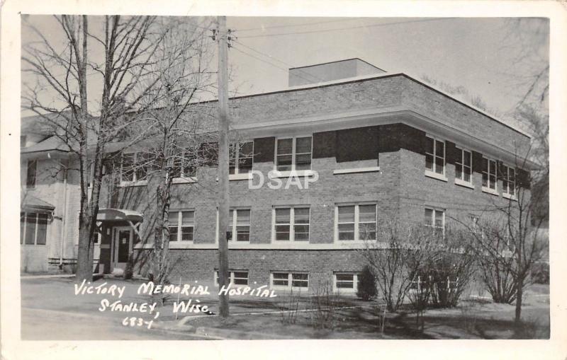 C26/ Stanley Wisconsin Wi Postcard Real Photo RPPC '53 Victory Memorial Hospital