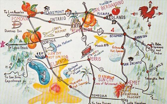 Map Of The California Inland Empire 1970