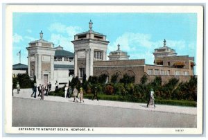 c1940 Entrance Newport Beach Exterior Building Newport Rhode Island RI Postcard
