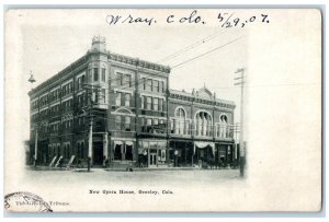 1907 New Opera House Building Entrance View Greeley Colorado CO Posted Postcard