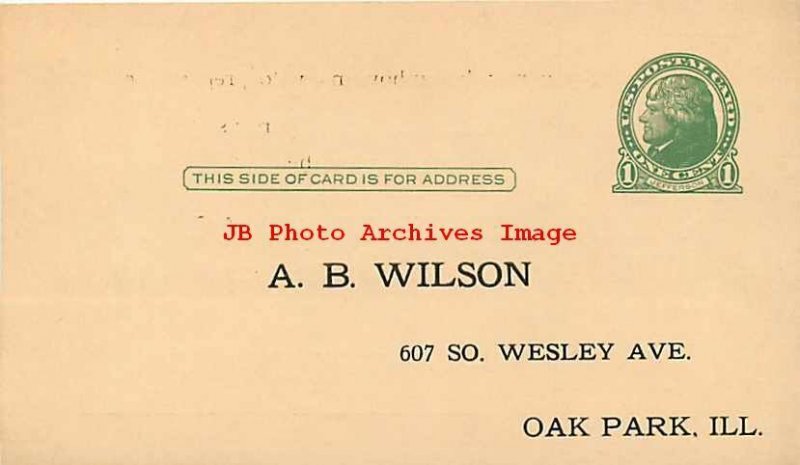 Halloween, Postal Card, Acacia Fraternity 1925 Party Invitation, Oak Park IL