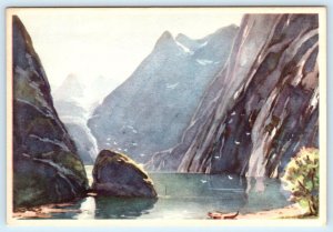 TROLLFJORDEN, NORWAY ~ Troll Fjord BIRDSEYE Artist View  4x6 Postcard