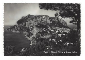 Italy Capri Marina Piccola Monte Solaro Aerial Glossy RPPC R Renza 4X6 Postcard