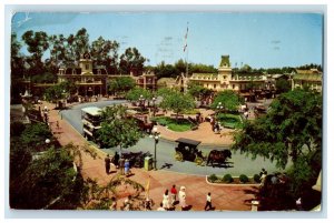 1963 Town Square Main Street, Anaheim California CA Disneyland Postcard 