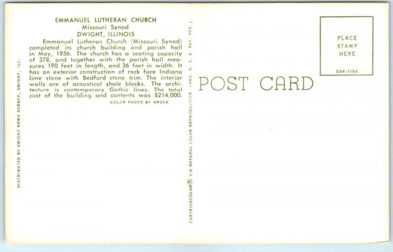 M-67666 Emmanuel Lutheran Church Missouri Synod Dwight Illinois