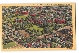 Huntington West Virginia WV Postcard 1930-1950 Aerial View of Marshall College