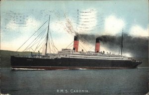 Steamer Steamship R.M.S. Caronia New York 1906 Cancel Vintage Postcard