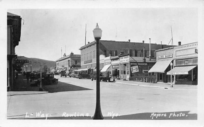 Rawlins WY Street View Very Clear Meyers Photo Real Photo Postcard