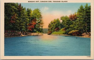 Benson's Rift Thousand Islands ON Ontario Unused Linen Postcard F72