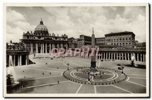 Old Postcard Citta del Vaticano Plaza E Basilica Di S Pietro