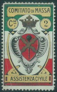 85929  - Poster Stamp CHIUDILETTERE d'Epoca - MASSA CARRARA Assistenza Civile