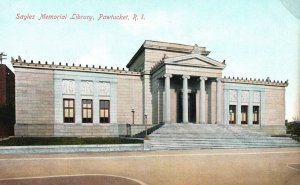 Vintage Postcard Sayles Memorial Library Landmark Pawtucket Rhode Island RI