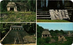 CPM AK Conjunto de 4 vistas de las Ruinas de PALENQUE MEXICO (647436)