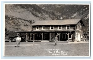 MAIN LODGE TEE-O-BAR RANCH ALPINE MONTANA MT REAL PHOTO RPPC POSTCARD (GM5)