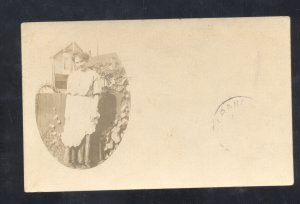 RPPC CLEVELAND OHIO TO LAGRANGE OH. PRETTY GIRL 1908 REAL PHOTO POSTCARD