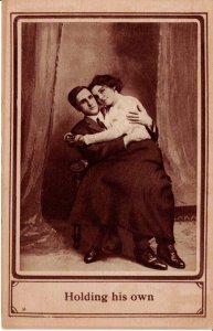 USA Couple Romantic / Holding his Own / 1912 / Photo Portrait / Love Romance