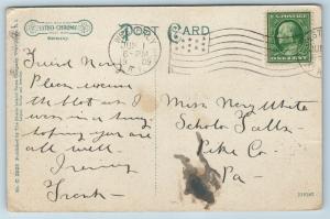 Postcard RI Westerly Martin Hotel 1909 Street View Horse Buggies Rhode Island Q6