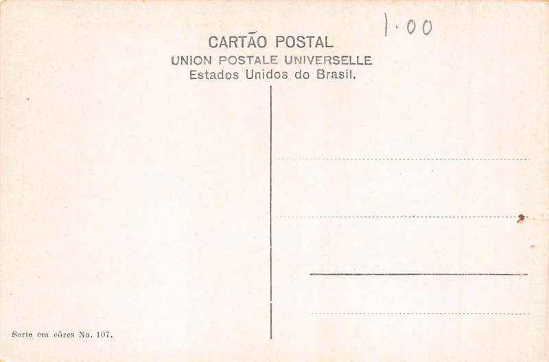 A812 Brazil Santos Cabana de Indios no Porto dos Reis Native Americans postcard